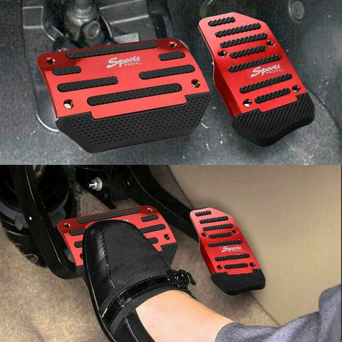 Universal aluminum alloy brake and accelerator pedal covers for cars
