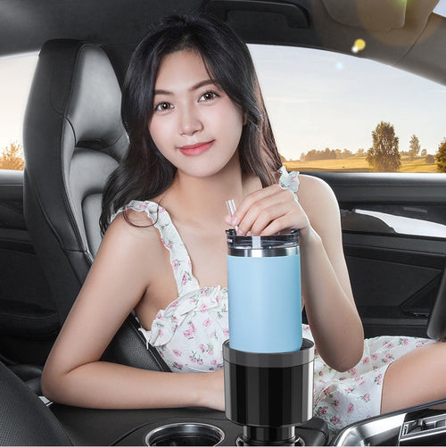 Carzona Car cup holder expander with adjustable base for oversized bottles, mugs, and drinks – universal car accessory